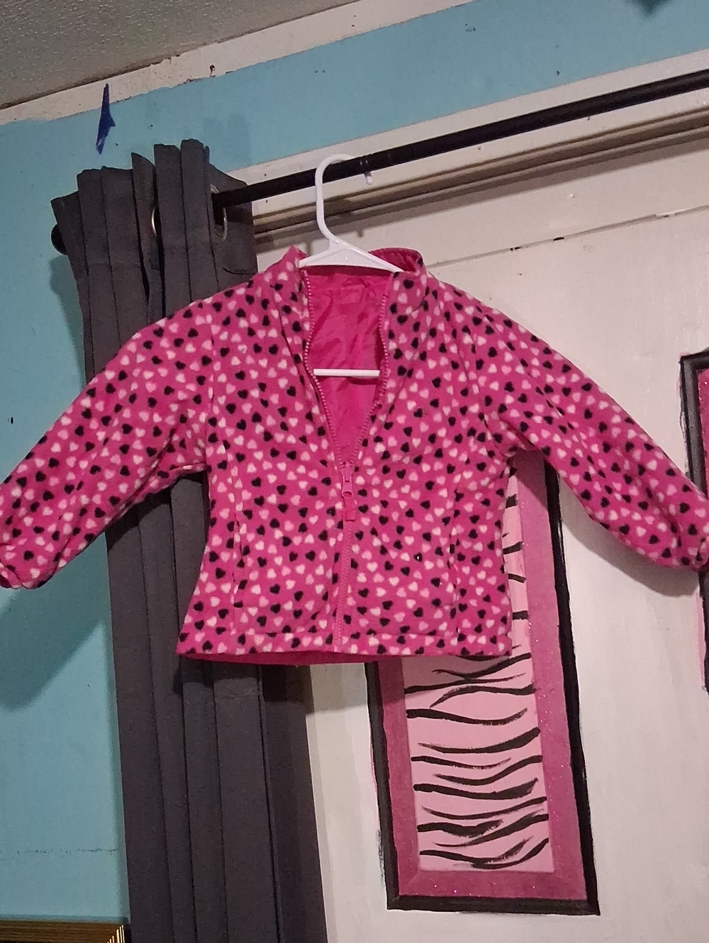 Faded Glory Pink Heart-Print Fleece Jacket